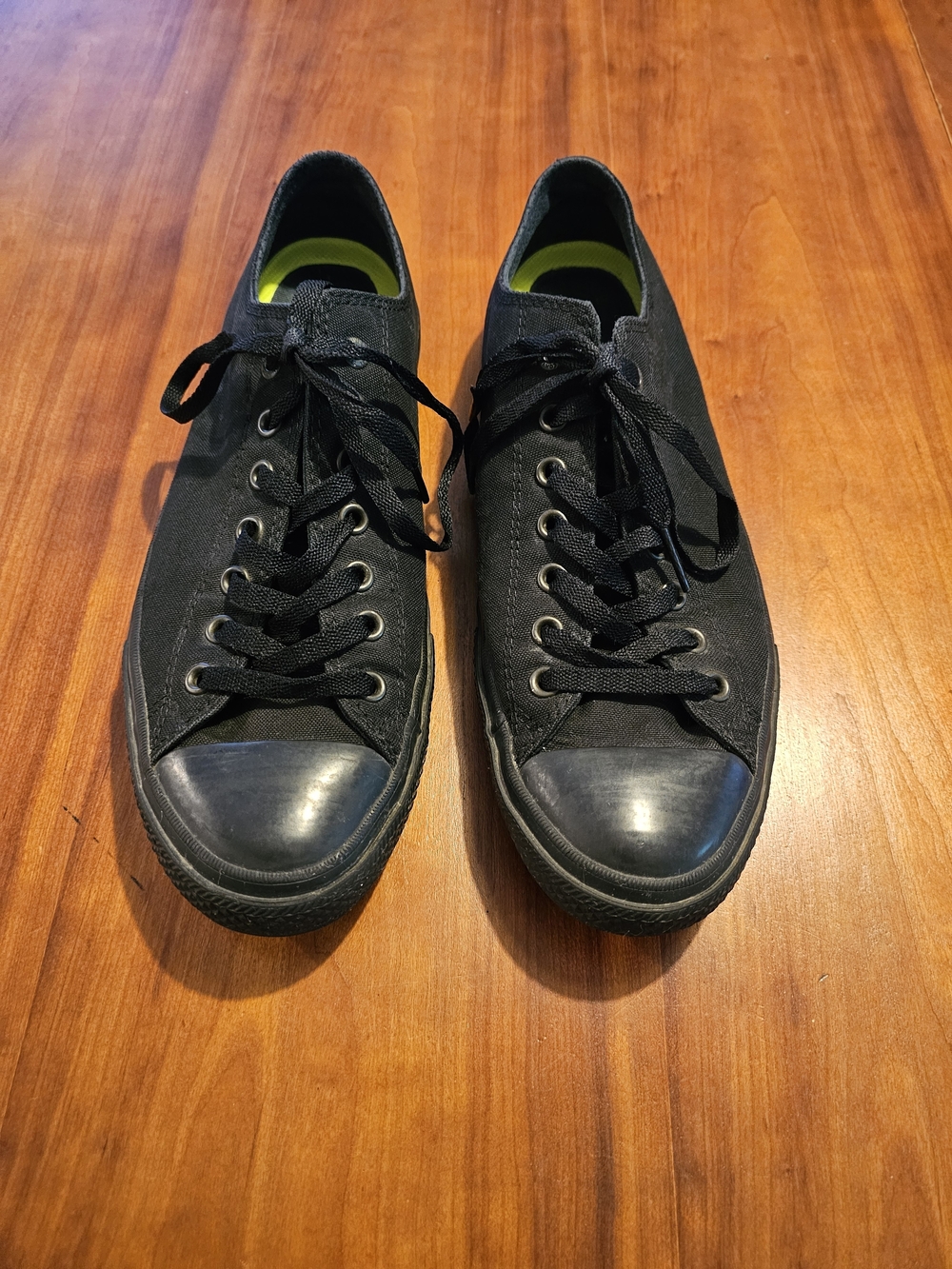 Converse Chuck Taylor II Men's Black Canvas Low-Top Sneakers with Yellow Insoles